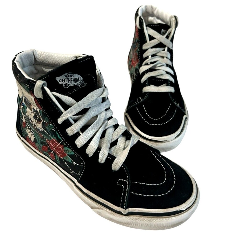 Vans Unisex Youth SK8 Rose Skull Hi Top Suede Sneaker Boys 3.5 / Girls 5